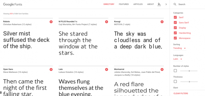 google fonts